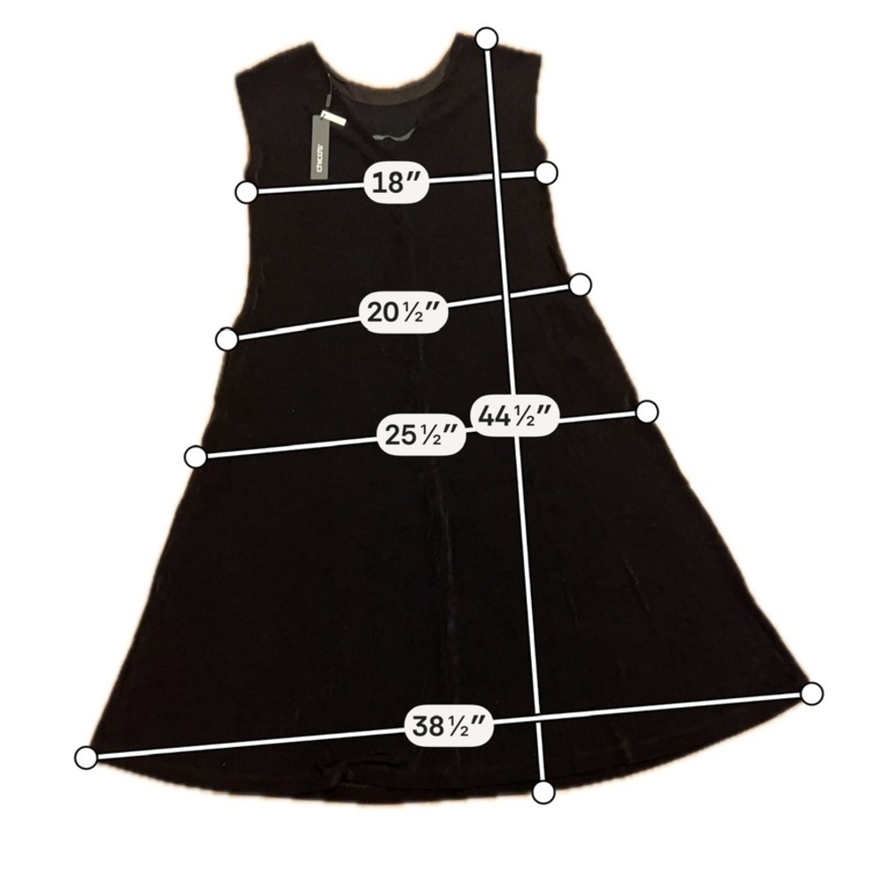 Chico’s Black Sleeveless Swing Dress Petite NWT Size 0 (Petite) - Picture 3 of 6